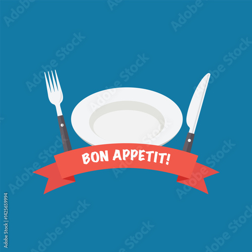 Bon Appetit Beautiful design concept with lettering