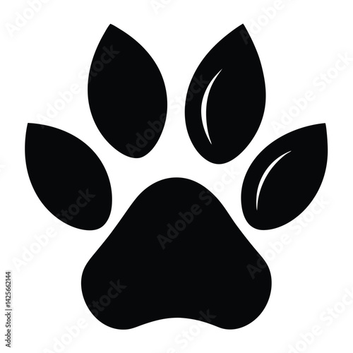 Animal Paw Icon with Leaf