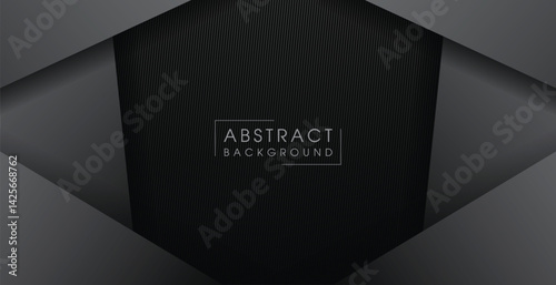3d black abstract background with dark carbon fiber texture