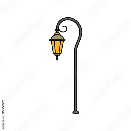 street lamp isolated on white