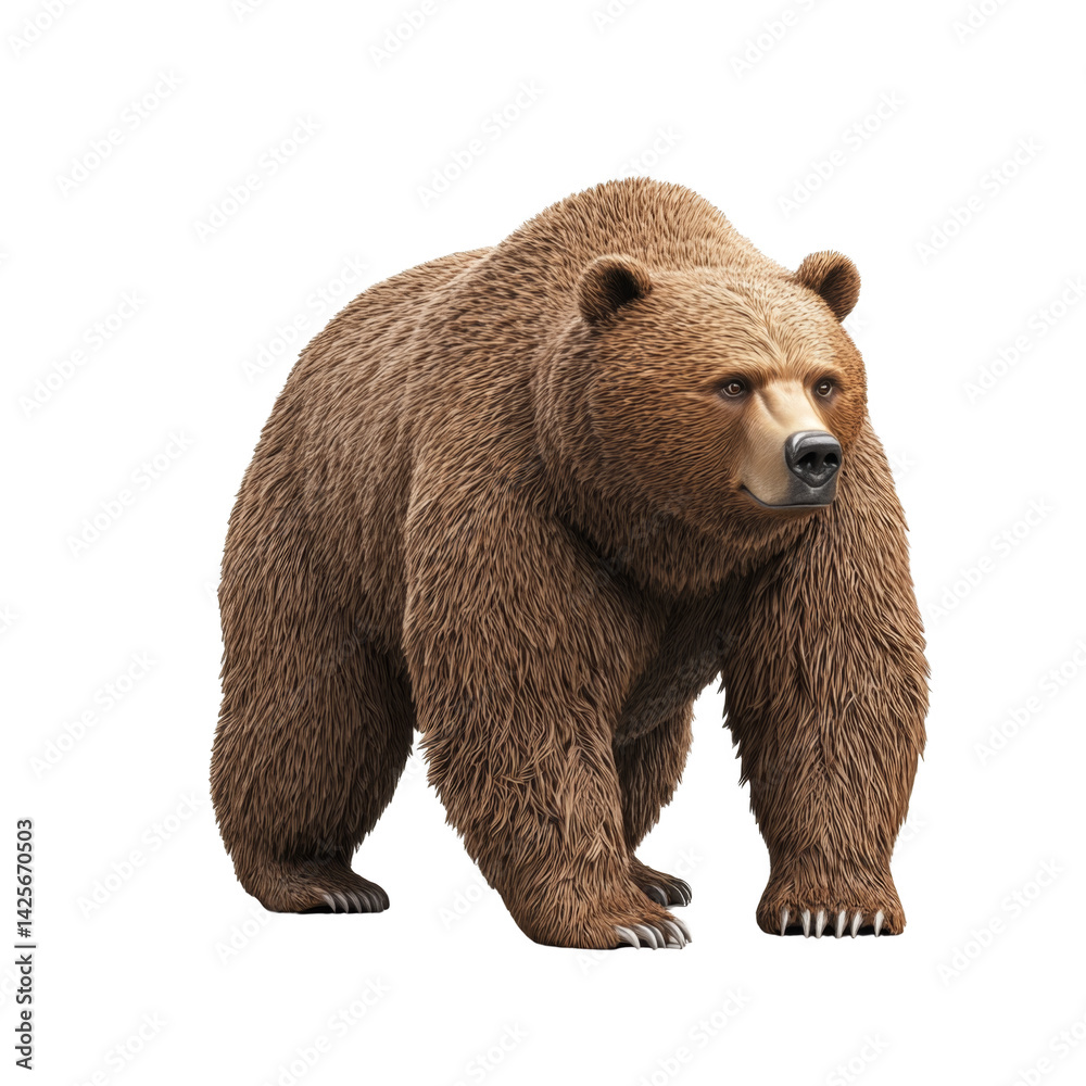 Fototapeta premium Majestic Grizzly Bear Powerful Brown Bear Standing Wild Animal Portrait Nature Photography