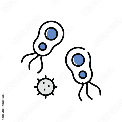 bacteria  Vector icon