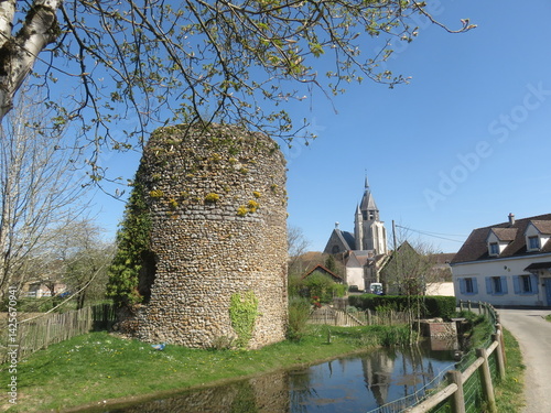 Tableau sur toile Château d'Illiers-Combray, Eure et Loire, Centre Val de Loire, Le Loir, France,