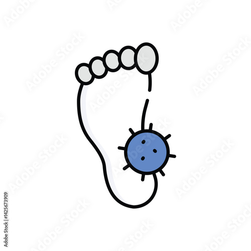 Foot fungus Vector icon