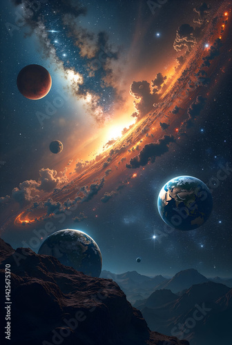 earth and moon