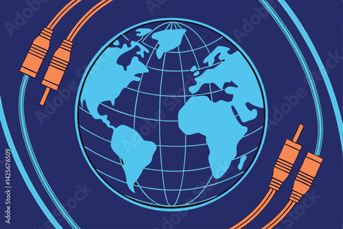 Realistic Rotating Earth Globe Model Showing Continents and Oceans