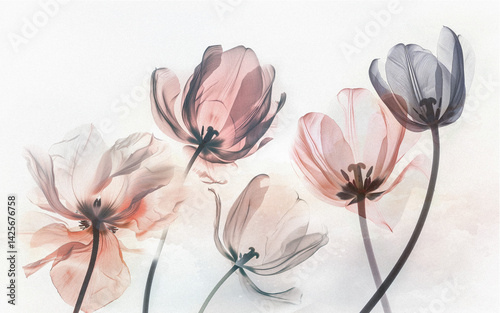 Fototapeta Naklejka Na Ścianę i Meble -  watercolor painting of flowers