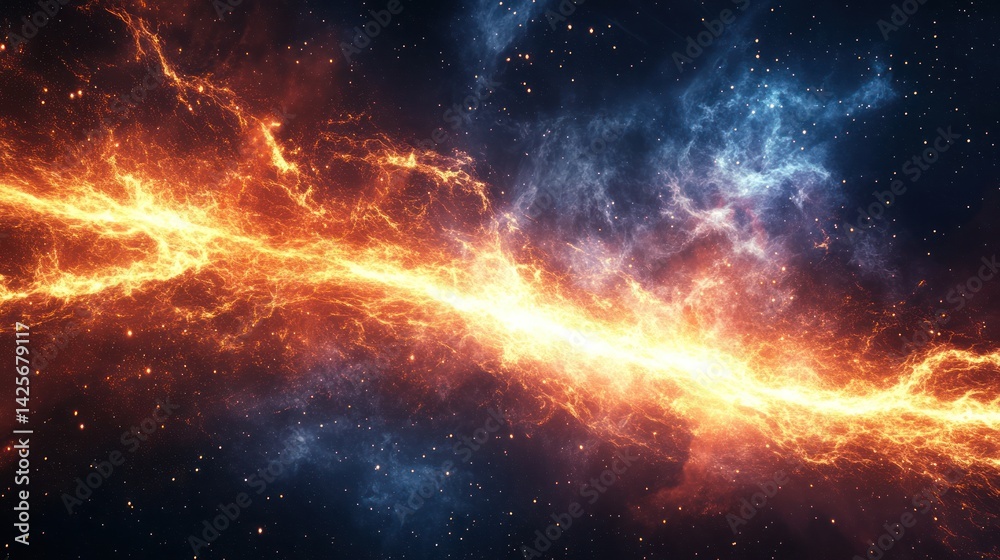 A Spectacular Display Of Fiery Cosmic Energy Across The Darkness A Spectacular Display Of Fiery Cosmic Energy Across The Darkness