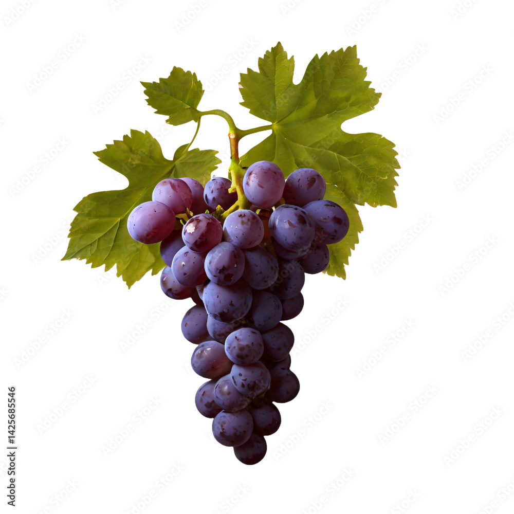Fototapeta premium blue grapes on a transparent background