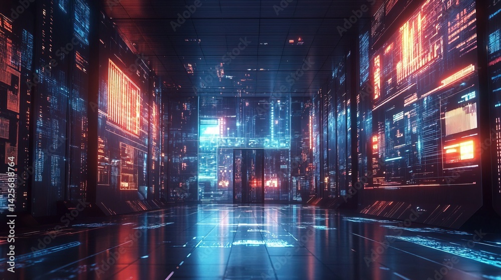 Futuristic Data Center Interior Futuristic Data Center Interior