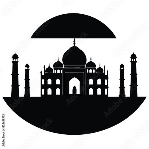 sunset view over the taj mahal in india