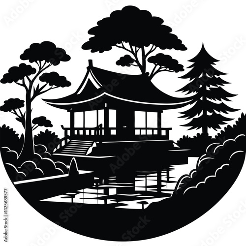 tranquil japanese garden in kyoto japan