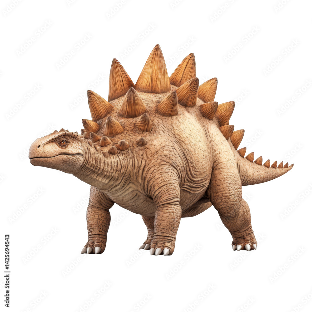 Naklejka premium Ancient Armored Dinosaur Prehistoric Creature Detailed 3D Render Paleontological Illustration