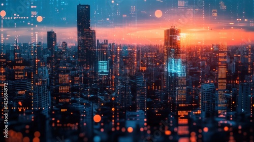 Futuristic Cityscape at Sunset