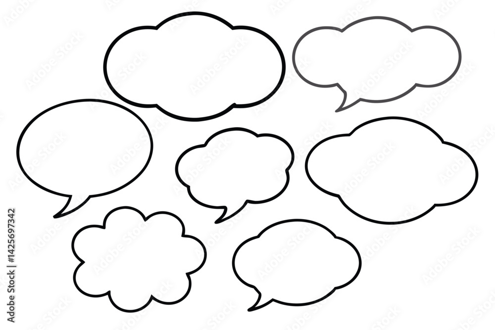 Speech Bubble Communicates Thoughts Intricate Line Art Speech Bubble Communicates Thoughts Intricate Line Art