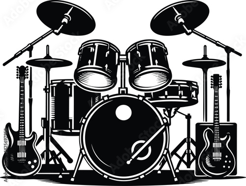  Drum Set Silhouette