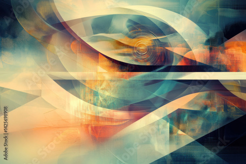 Abstract background showing flowing shapes and concentric circles creating dynamic composition