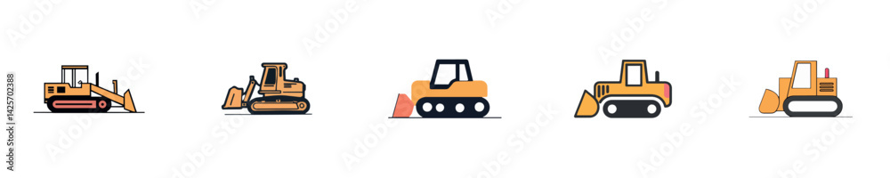 Naklejka premium Construction Machinery Lineup