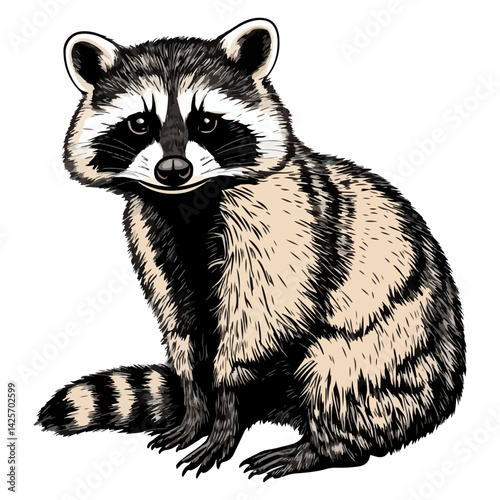 raccoon, animal, vector, transparent background