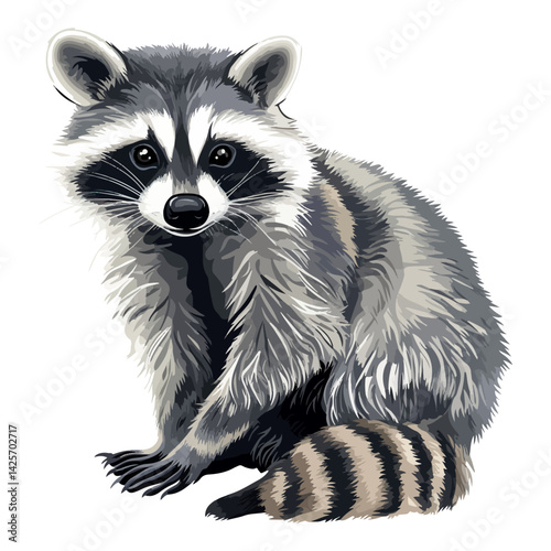 raccoon, animal, vector, transparent background