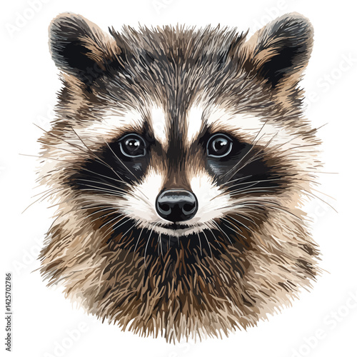 raccoon, animal, vector, transparent background
