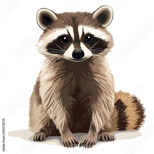 raccoon, animal, vector, transparent background