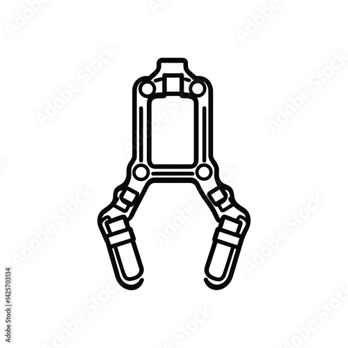 Robotic Arm Claw Outline Icon on Transparent Background Design Element