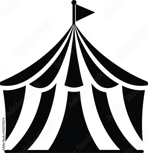 Circus Tent Silhouette. Bold Festival Icon