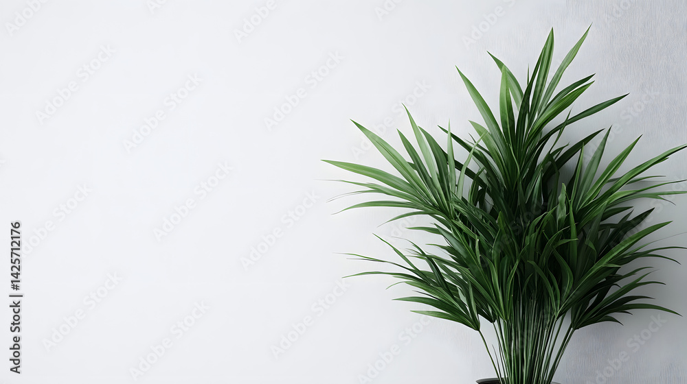 Fototapeta premium Indoor plant arrangement on pure white background minimalist design home decor vertical view