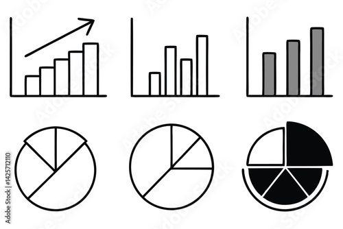 Statistics Char Illustrates Complex Data in Simplified Form Line Art