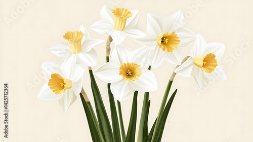 White Daffodils Spring Bouquet. (2)