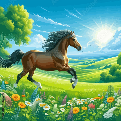 horse in the meadow