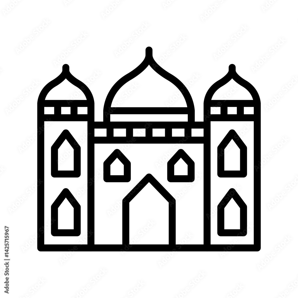 Mosque icon vector image. Suitable for mobile apps, web apps and print media. Mosque icon vector image. Suitable for mobile apps, web apps and print media.