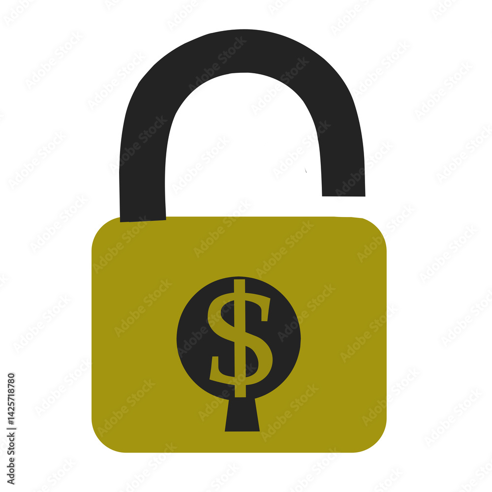 padlock with dollar symbol padlock with dollar symbol