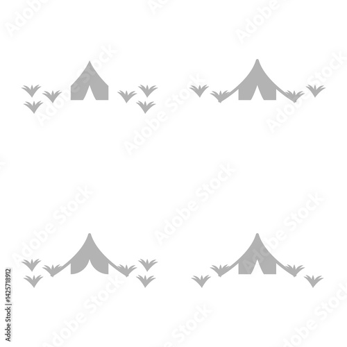 camping icon on white background, vector illustration