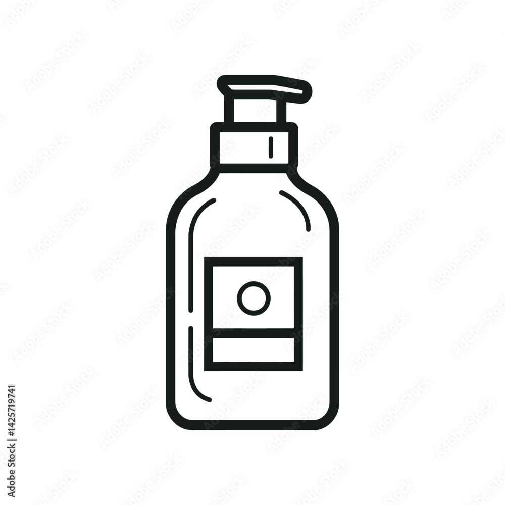 Soap Dispenser Vector Icon on Transparent Background, Black Line Art, Simple Style Soap Dispenser Vector Icon on Transparent Background, Black Line Art, Simple Style