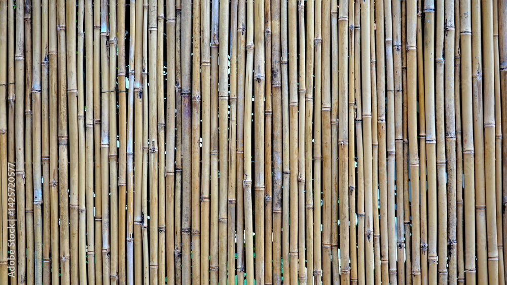 Fototapeta premium Bamboo Natural Close-Up Vertical Yellow Rustic Texture