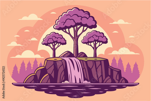 Magical Digital Illustration of a Fantastical Landscape Vibrant Fantasy World Art