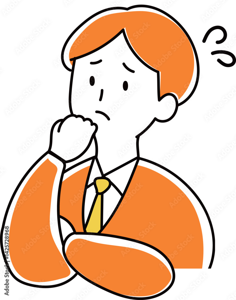 Obraz premium 困っている/焦っている人 スーツの男性のイラスト