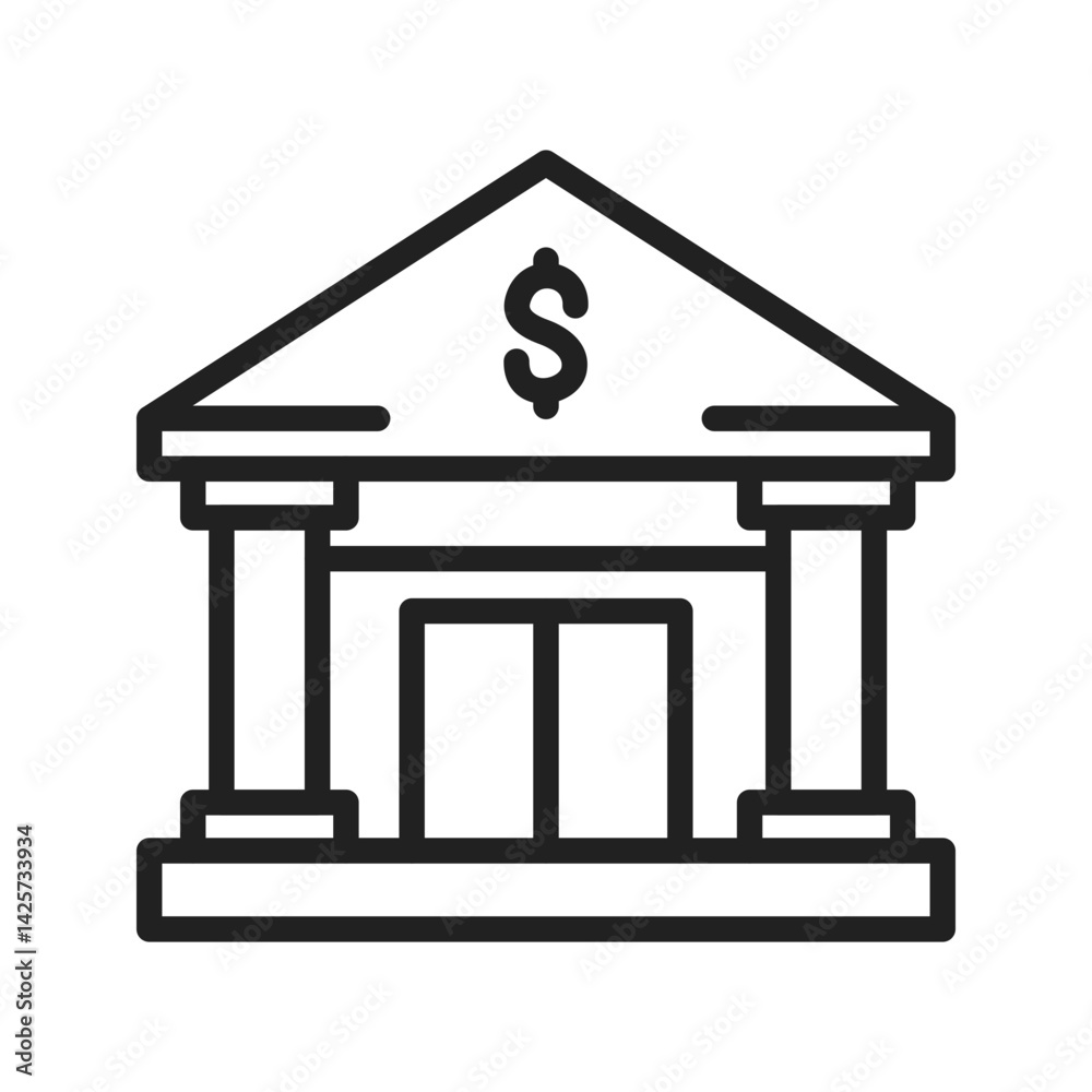 Bank icon vector image. Suitable for mobile apps, web apps and print media. Bank icon vector image. Suitable for mobile apps, web apps and print media.