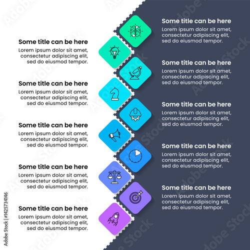 Infographic template. Gear line with 10 steps