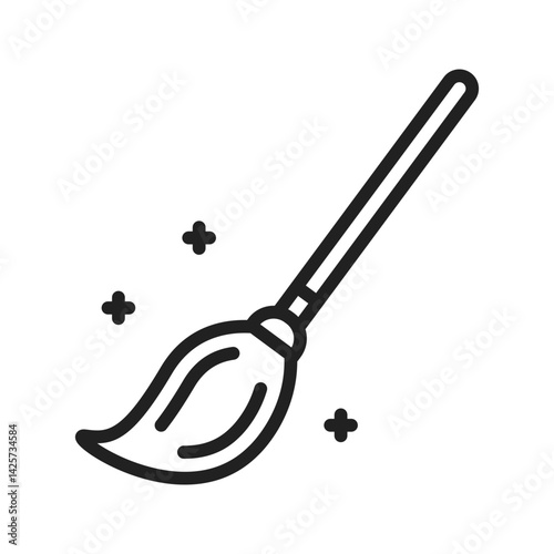 Broom icon vector image. Suitable for mobile apps, web apps and print media.