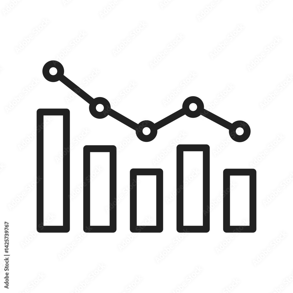 Financial Graph Decline icon vector image. Suitable for mobile apps, web apps and print media. Financial Graph Decline icon vector image. Suitable for mobile apps, web apps and print media.
