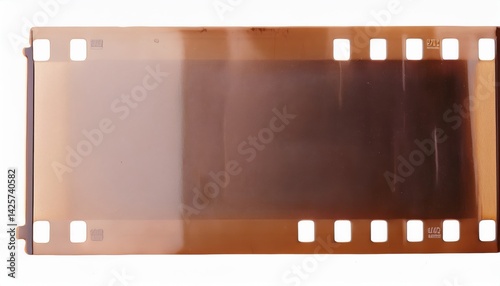  vintage blank 35mm film strip texture in brown tones for retro photography, web design backgrounds, print media projects, branding, and creative art
