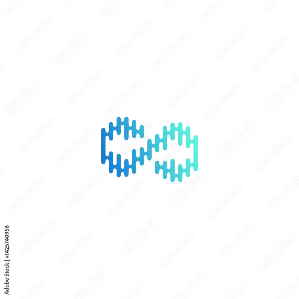 Fototapeta premium Digital Wave Infinity: Fragmented Flow Vector Logo