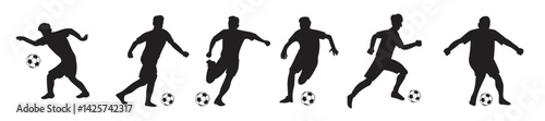 Silhouettes of Footbal Soccer Players
