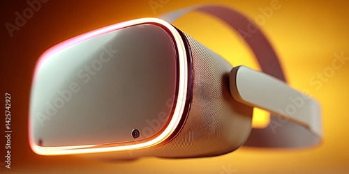 VR Headset, Orange Background