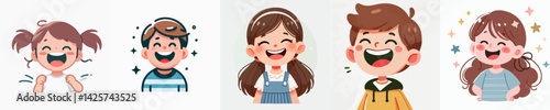 kids laughing happily
