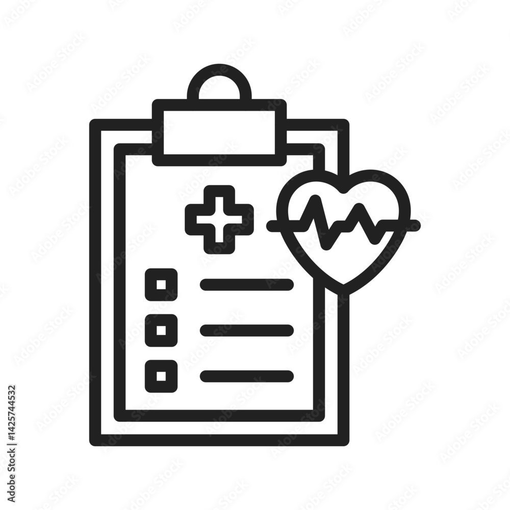 Medical Report icon vector image. Suitable for mobile apps, web apps and print media. Medical Report icon vector image. Suitable for mobile apps, web apps and print media.