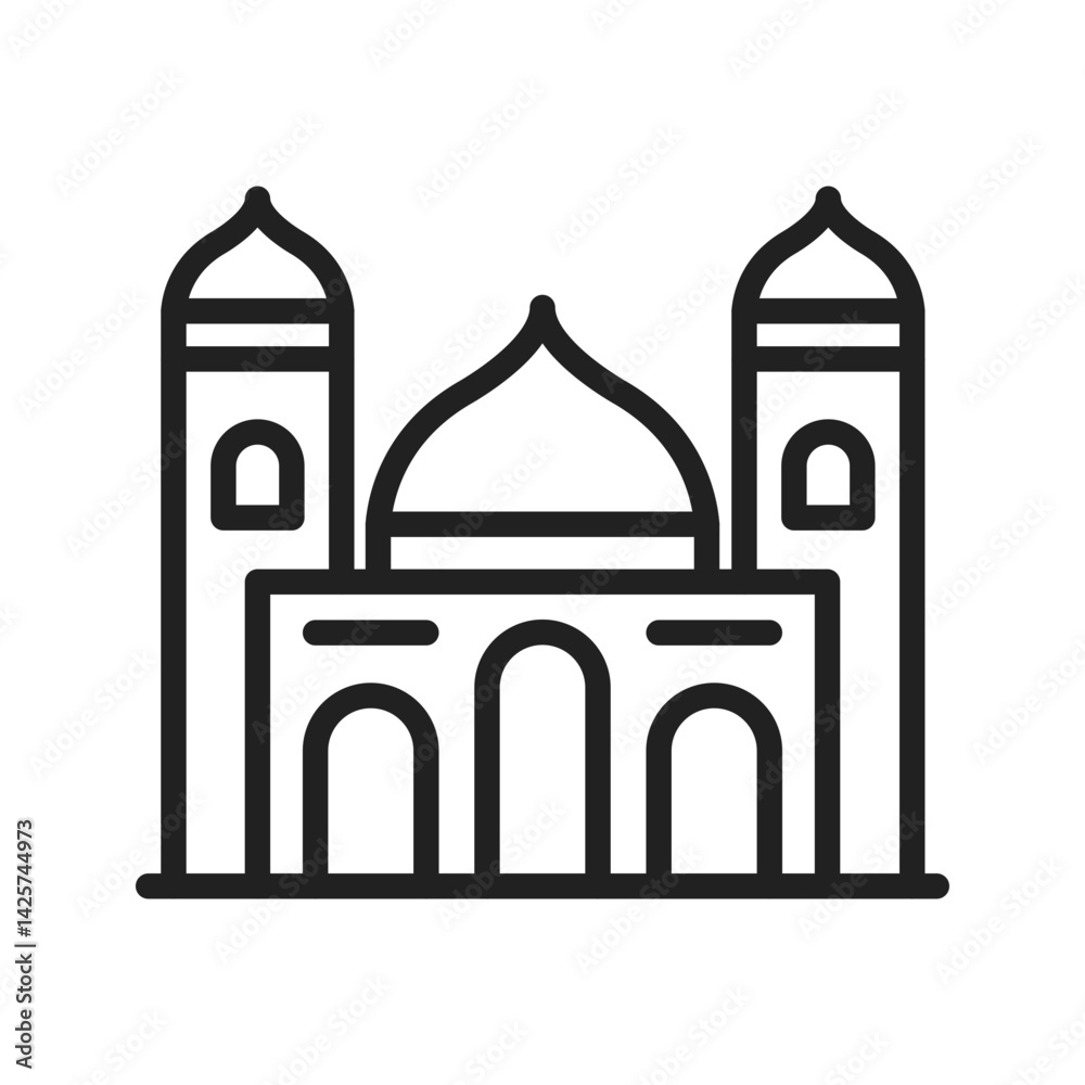 Mosque icon vector image. Suitable for mobile apps, web apps and print media. Mosque icon vector image. Suitable for mobile apps, web apps and print media.